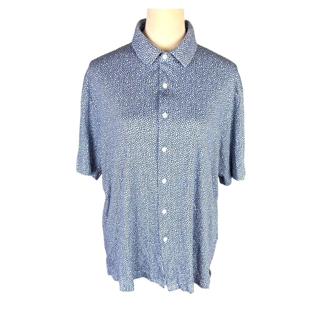 Hart Schaffner Marx Blue 100% Cotton HartSoft Luxury Short Sleeve Polo Shirt